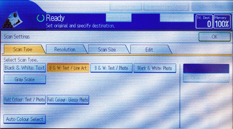 type screen