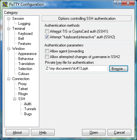 private key configuration