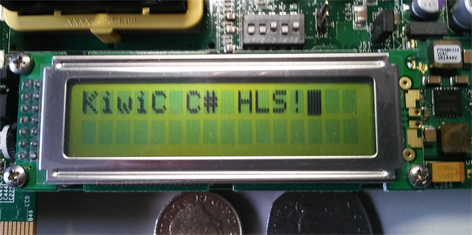Photo of Xilinx VC707 Eval Card LCD 1602 Module Controlled By Kiwi HLS Device Driver