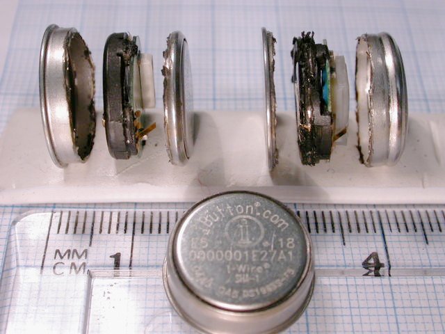 Side view of iButton parts
