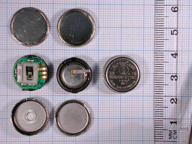Overhead view of iButton parts