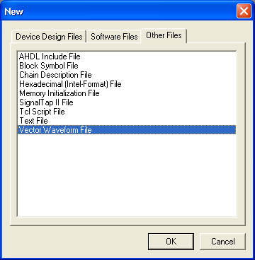 New Waveform Vector File dialog