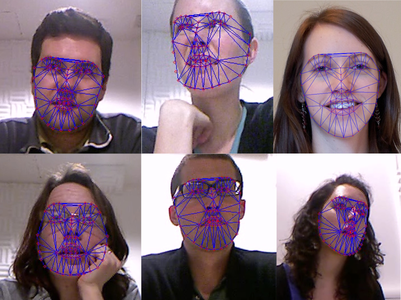 Examples of tracked faces using our tracker
