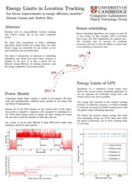 Energy Limits in Location Tracking