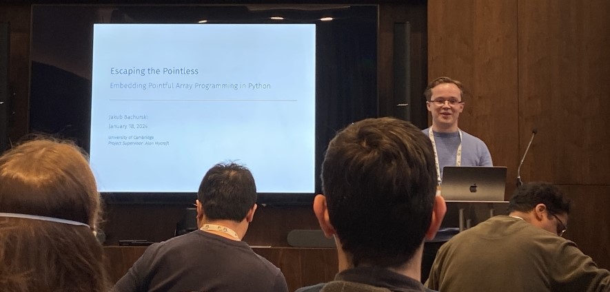 Jakub Bachurski won 1st prize in the undergraduate category of the Student Research Competition at the Principles of Programming Languages conference 2024