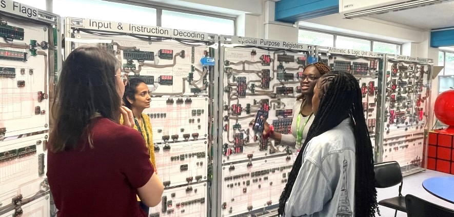Among this year's Sutton Trust Summer School activities was a trip to the Centre for Computing History where students saw a 10-metre long model of a microprocessor