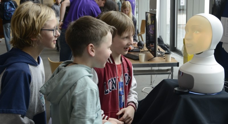 Visitors could meet and chat to the Furhat robot at our Cambridge Festival Open Day