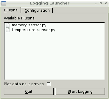Screenshot of GUI main tab.