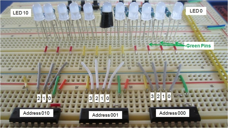 green LED pin connections