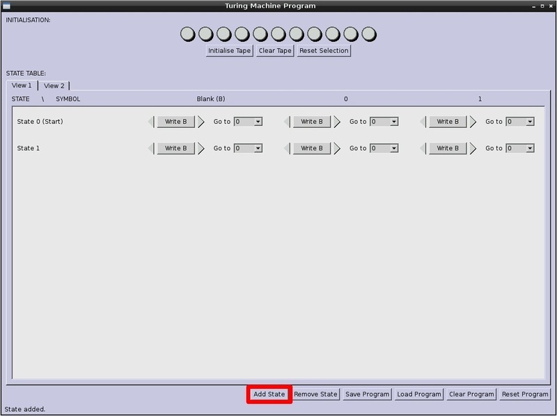 GUI one, Turing machine state choice