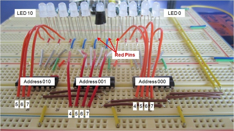 red LED pin connections