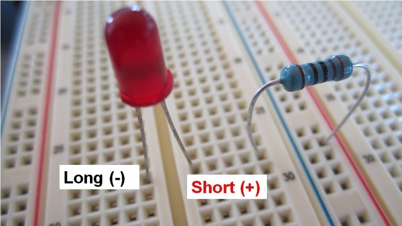 LEDs in breadboard