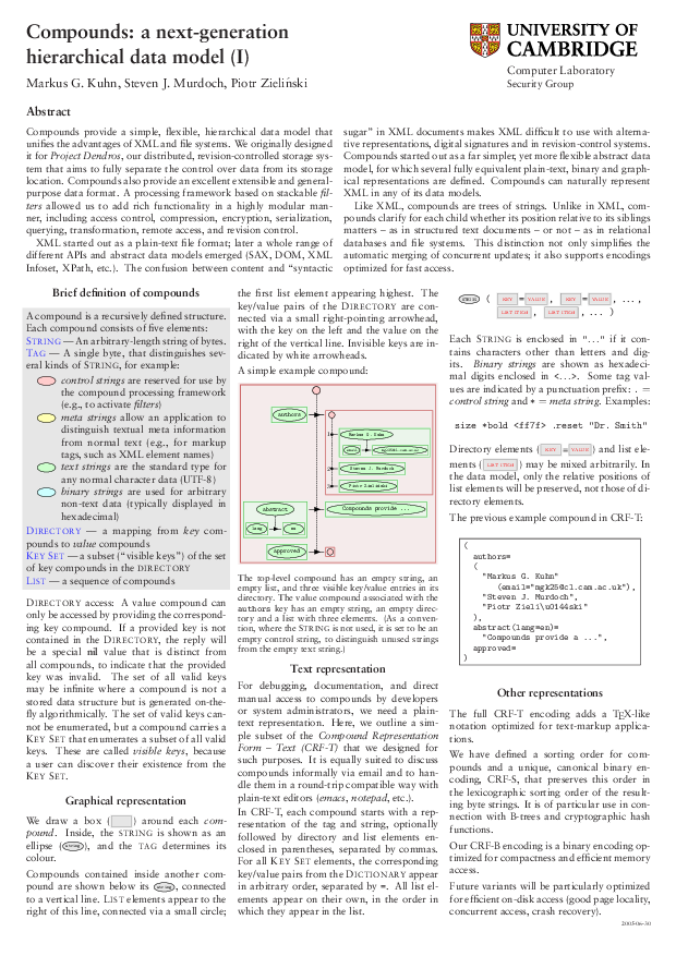 Compounds: a next generation hierarchical data model