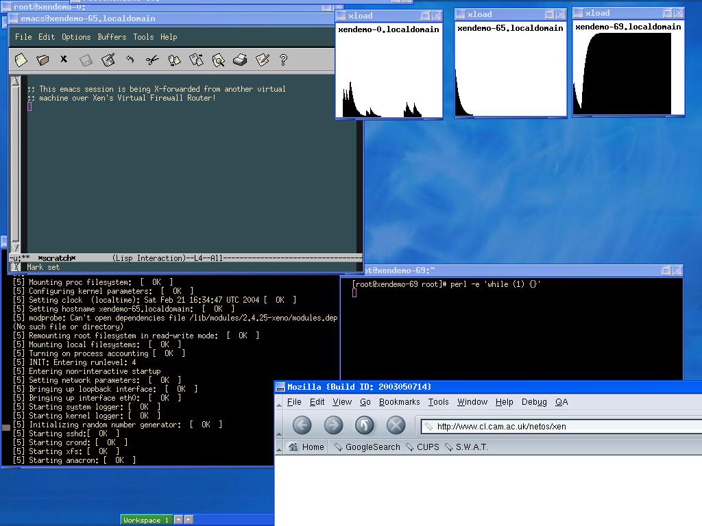 Xen running multiple applications