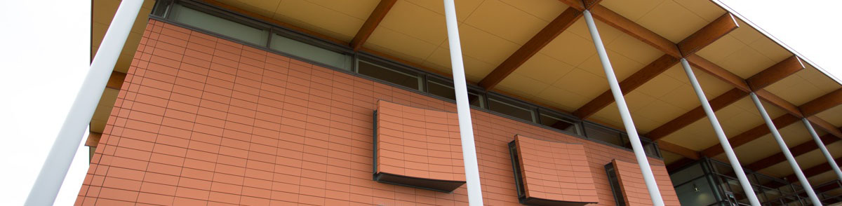 A view of part of the front of the William Gates Building