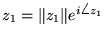 ${z}_{1} = \Vert{z}_{1}\Vert e^{i \angle {z}_{1}}$