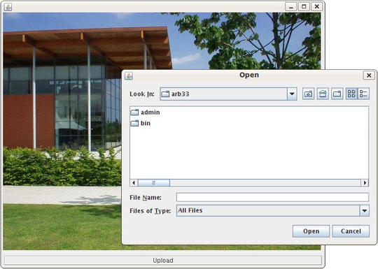 Screenshot: An example image chat client