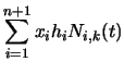 $\displaystyle \sum_{i=1}^{n+1}x_ih_i N_{i,k}(t)$