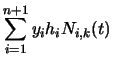 $\displaystyle \sum_{i=1}^{n+1}y_ih_i N_{i,k}(t)$