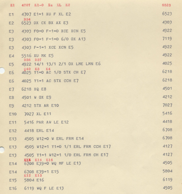 EDSAC 2 Microcode Example - Fixed-point Multiply.  As scanned.