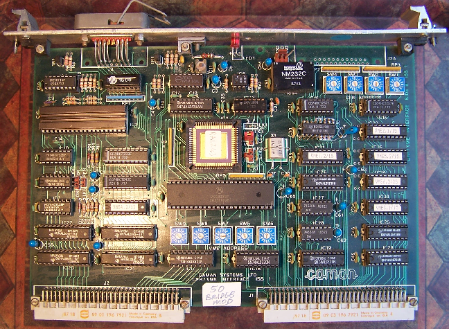 The two-chip CFR set using PALs as glue logic for the VME bus.