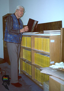 Carl and his collection of National Geographic magazines